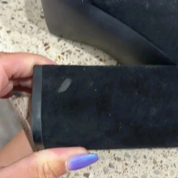 Steve Madden black suede block heel boots size 10 M - Picture 4 of 6